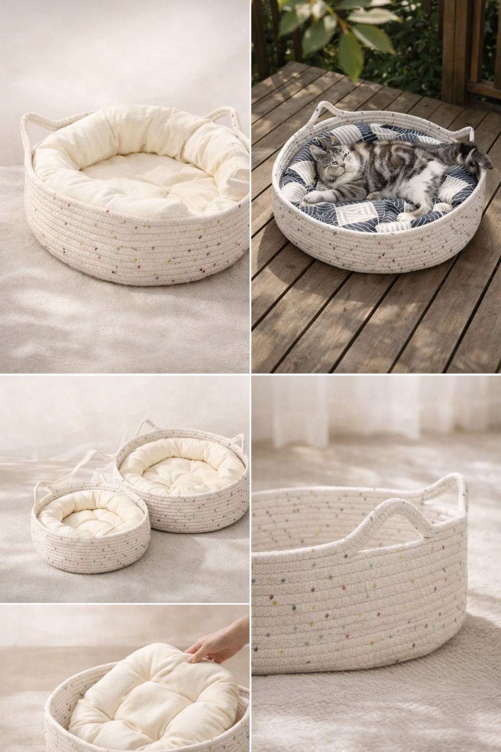 Purrfect Nest™ CozyCloud 3-in-1 Cat Bed