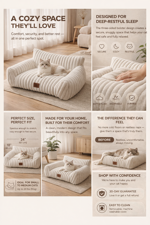 Purrfect Nest™ CozyCloud Cat Sofa Bed
